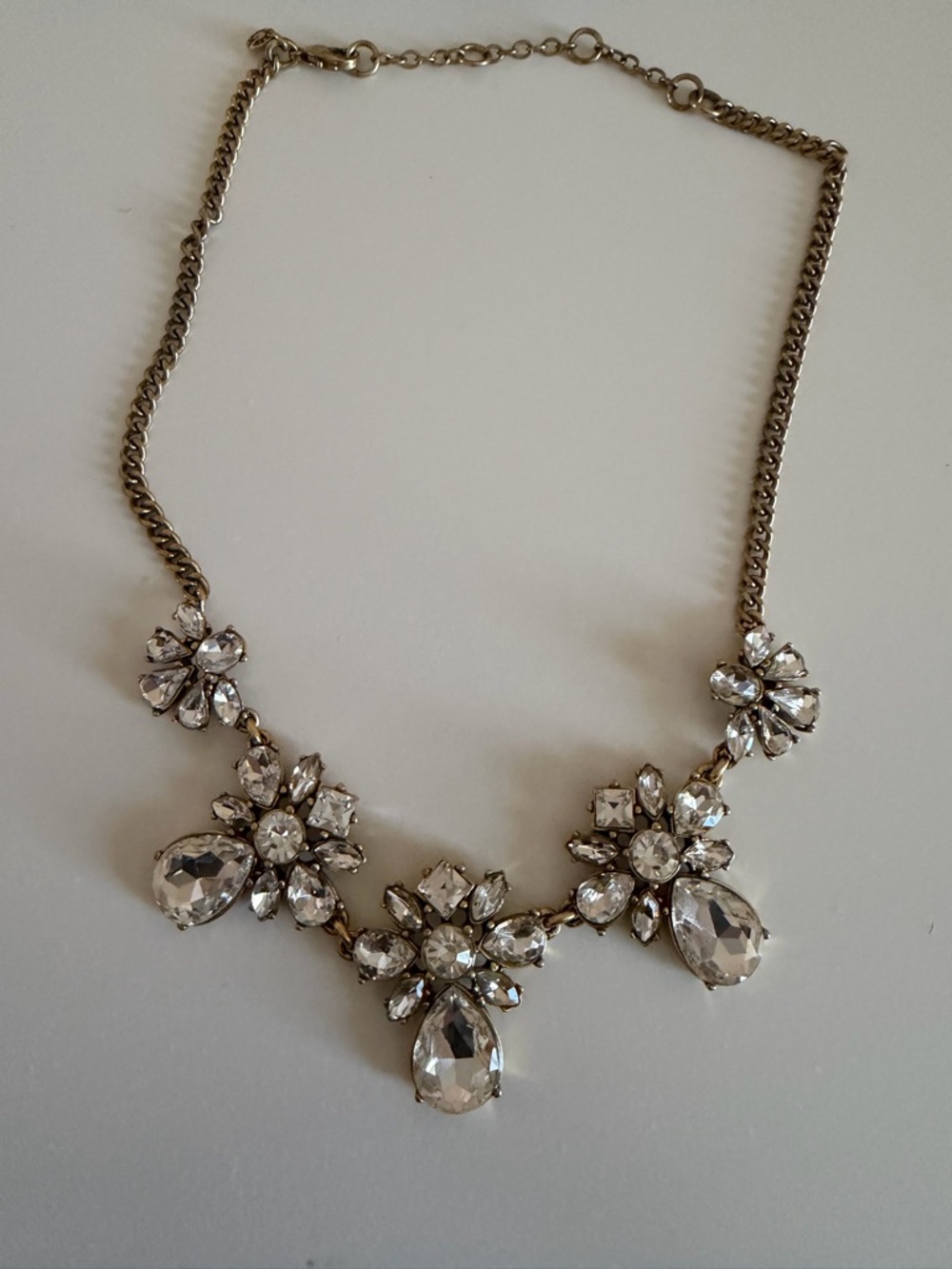 J.CREW Crystal Teardrop Statement Necklace
